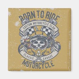 Motorcykel i Retro Grunge Magnet