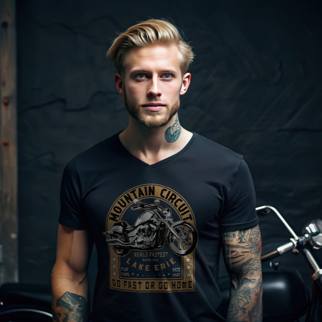 Motorcykel i Retro Sjö Erie T Shirt (Skapare uppladdad)