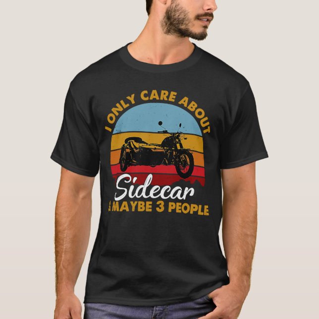 Motorcykel i Retro Stil Sunset Sidecar T Shirt (Framsida)