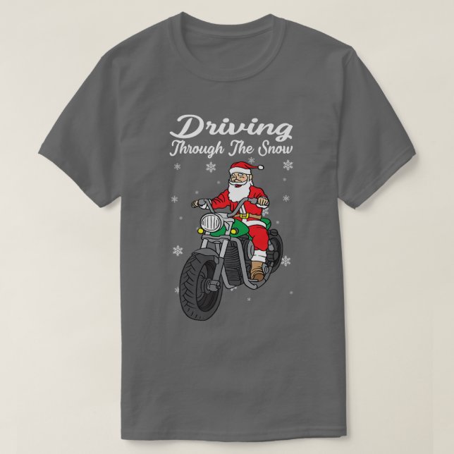 Motorcykel i Santa på motorcykel Jultomten T Shirt (Design framsida)