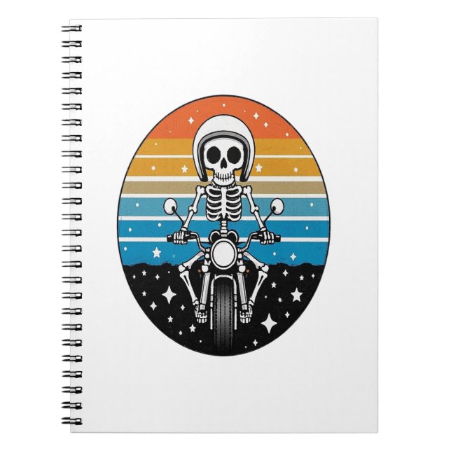 Motorcykel i Skeleton Riding Anteckningsbok (Framsidan)