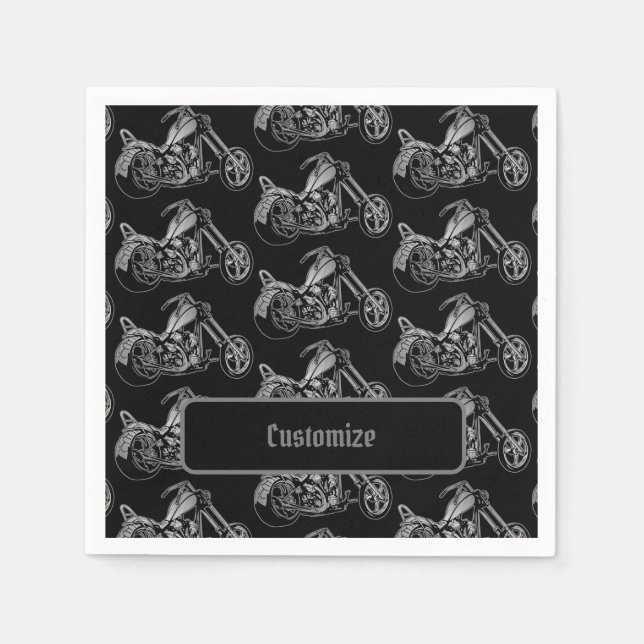 Motorcykel i Svarta havet och Silver Pappersservett (Framsidan)