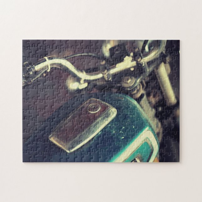 Motorcykel i vintage pussel (Horisontell)