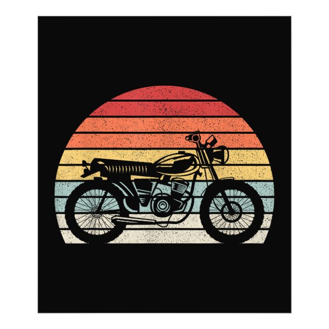 Motorcykel i vintage Retro Fototryck (Framsidan)