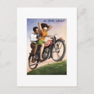 Motorcykel i vintage vykort