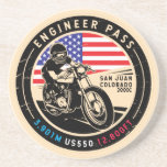 Motorcykel ingenjör Pass Colorado Underlägg<br><div class="desc">Ingenjör-passet är färdigt i en vintage,  ett stil-emblem i en nödsituation. Det är en berömd-scenenhet som finns i Colorado och San Juan-bergen.</div>