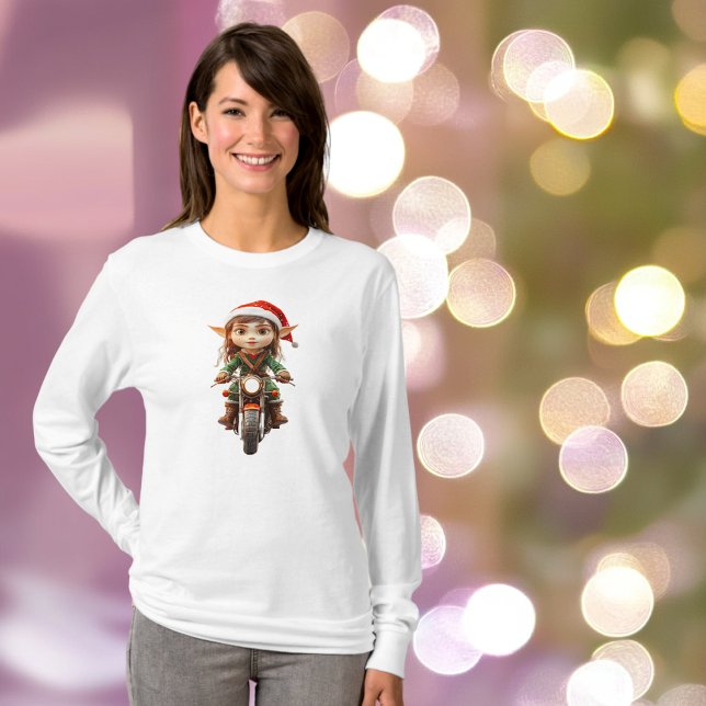 Motorcykel jul Elf Women's Tee (Skapare uppladdad)