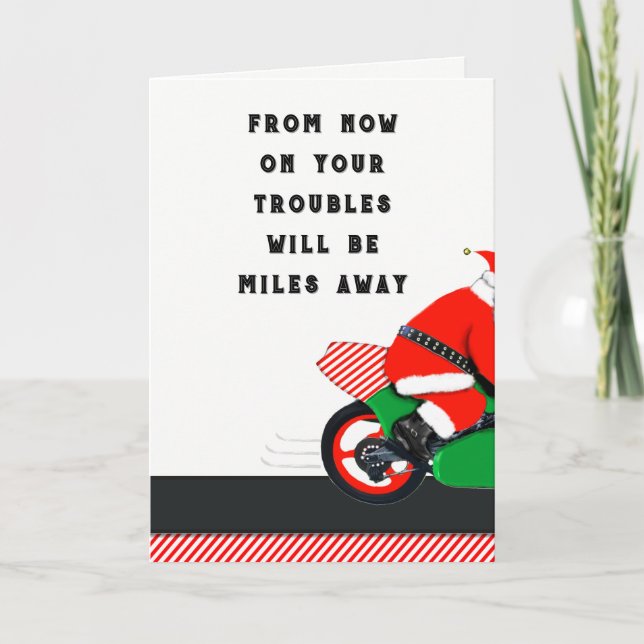 Motorcykel jul helgkort (Framsida)