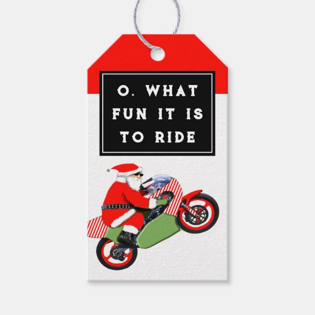 Motorcykel jul presentetikett (Framsidan)