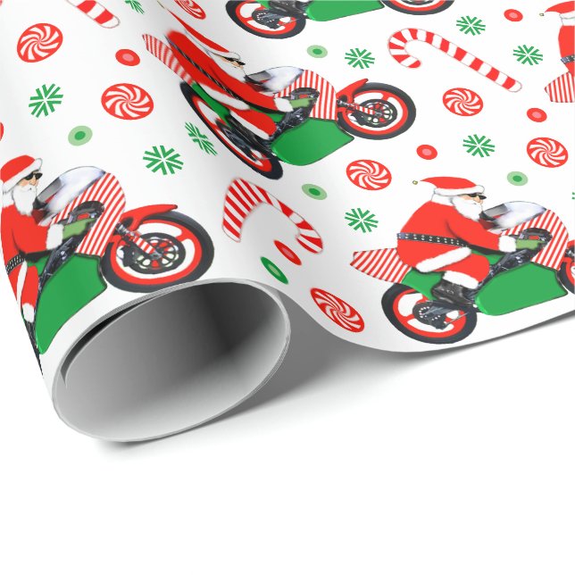 Motorcykel jul presentpapper (Rullad Hörn)