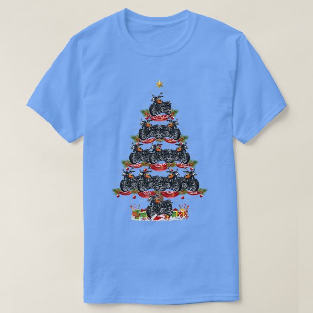 Motorcykel Julafton Lighting Santa Motorcycle Chri T Shirt (Design framsida)