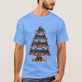 Motorcykel Julafton Lighting Santa Motorcycle Chri T Shirt