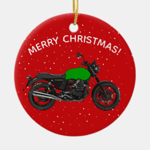 Motorcykel Julgransprydnad Keramik