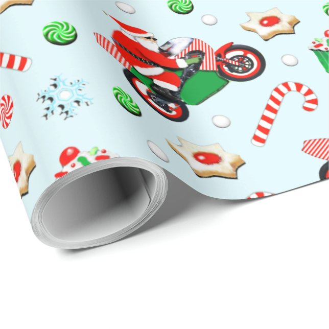 Motorcykel julklapp presentpapper (Rullad Hörn)