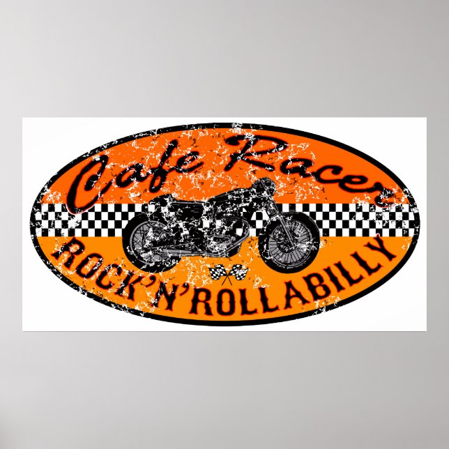 Motorcykel Kafe racer Poster (Framsidan)