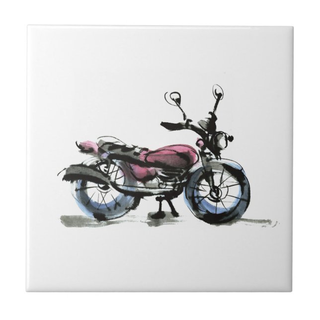 Motorcykel Kakelplatta (Framsidan)