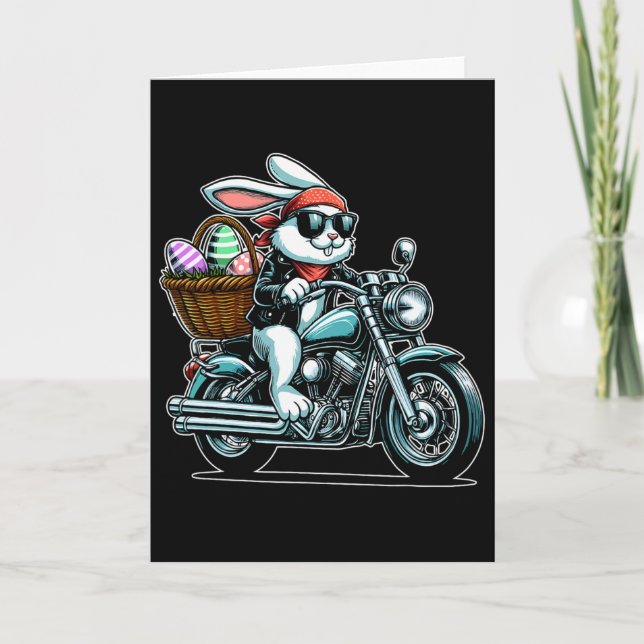 Motorcykel Kanin Påsk Biker Ägg 1  Kort (Framsida)