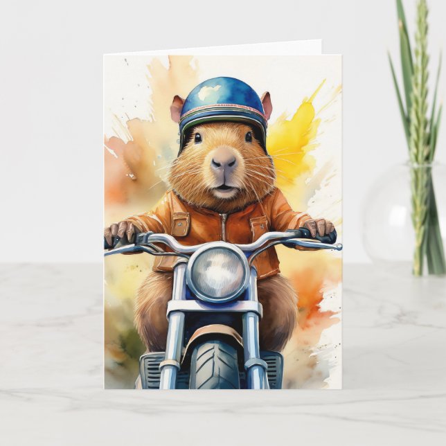 Motorcykel Kapybaradjur Kort (Framsida)