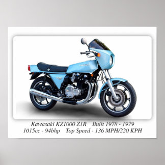 Motorcykel Kawasaki KZ1000 Z1R - Storlek A3-utskri Poster