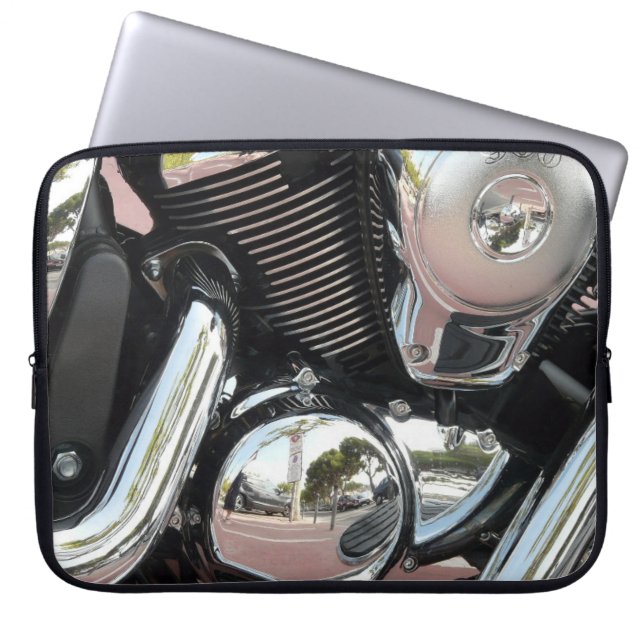 Motorcykel Krom - 15" Neopren Datorfodral (Framsidan)