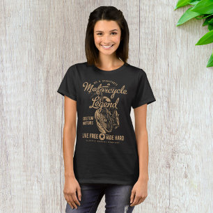Motorcykel Legend Levande Fri Rida Hårt T Shirt