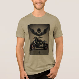 Motorcykel med anpassningsbar med Skull och Vinge T Shirt