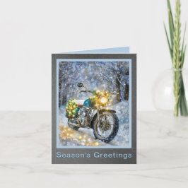 Motorcykel med julkort Ljus Helgdag Helgkort