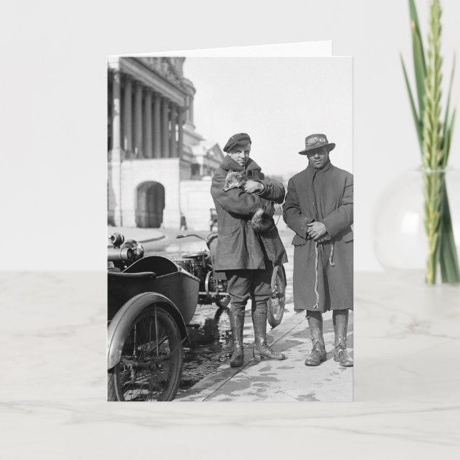 Motorcykel med Sidecar, 1918 Kort (Framsida)