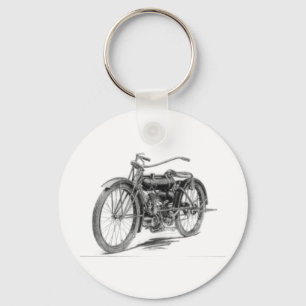 Motorcykel med Vintage 1918 Nyckelring