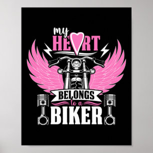 Motorcykel mina hjärt-Tillhör till en Biker flickv Poster