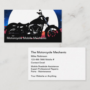 Motorcykel Mobil Reparation Affärs Kort
