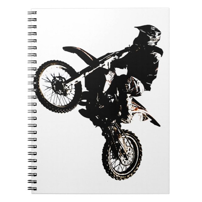 Motorcykel Motocross Anteckningsbok Med Spiral (Framsidan)