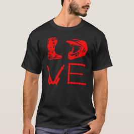 Motorcykel Motocross Enduro KÄRLEK i DIRT BIKE T Shirt