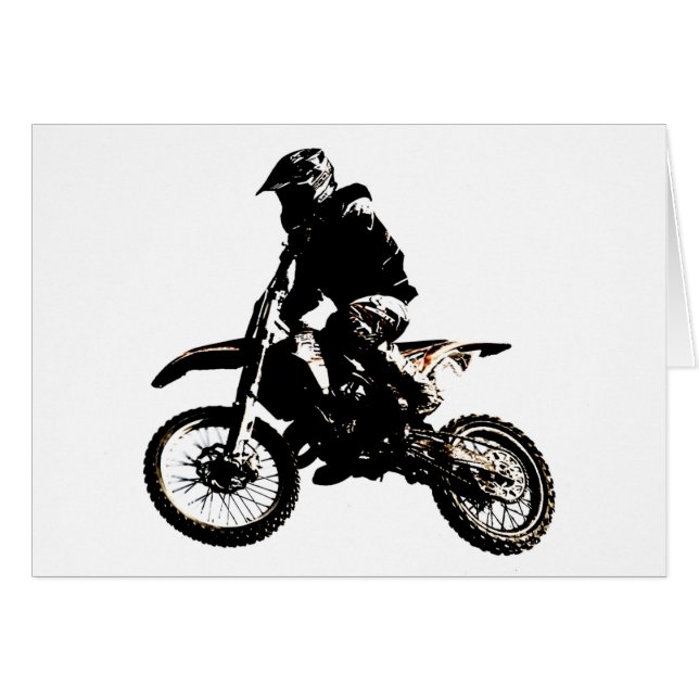 Motorcykel Motocross Hälsningskort (Framsidan Horizontal)