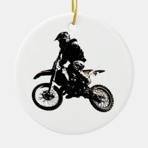 Motorcykel Motocross Julgransprydnad Keramik