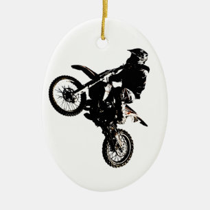 Motorcykel Motocross Julgransprydnad Keramik