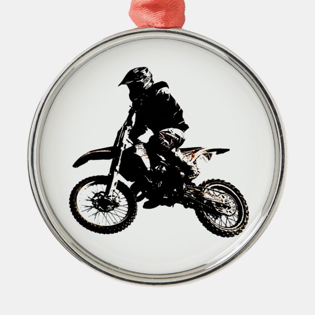 Motorcykel Motocross Julgransprydnad Metall (Framsidan)