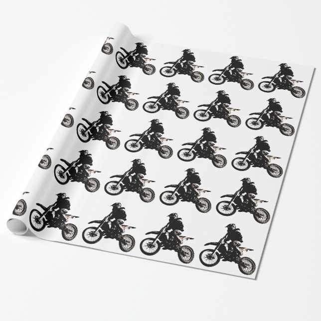 Motorcykel Motocross Presentpapper (Utrullad)