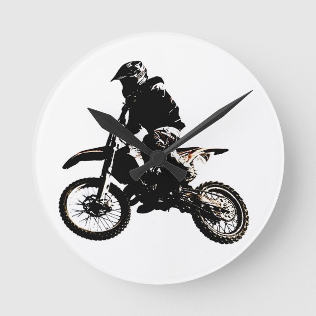 Motorcykel Motocross Rund Klocka (Framsida)