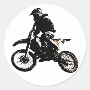 Motorcykel Motocross Runt Klistermärke