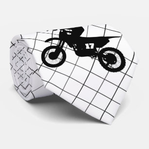 Motorcykel Motocross-Tävla på Black Check Necktie Slips
