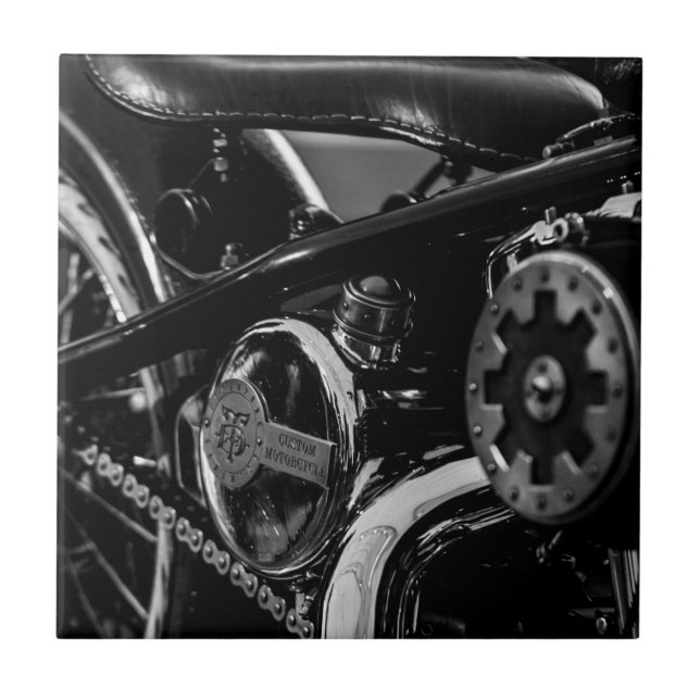 Motorcykel Motorcykel Åkare Cykel Förare Kakelplatta (Framsidan)