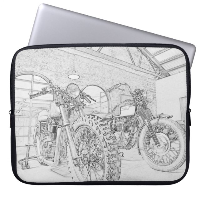 Motorcykel Motorcykel Förare Bärbar Dator Fodral (Framsidan)
