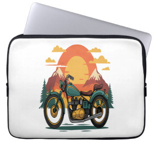 Motorcykel Motorcykel Retro Vintage Sunset Laptop Fodral