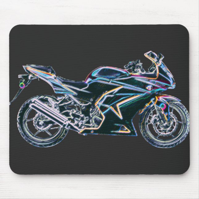 Motorcykel Mousepad för neonsportcykel Musmatta (Framsidan)