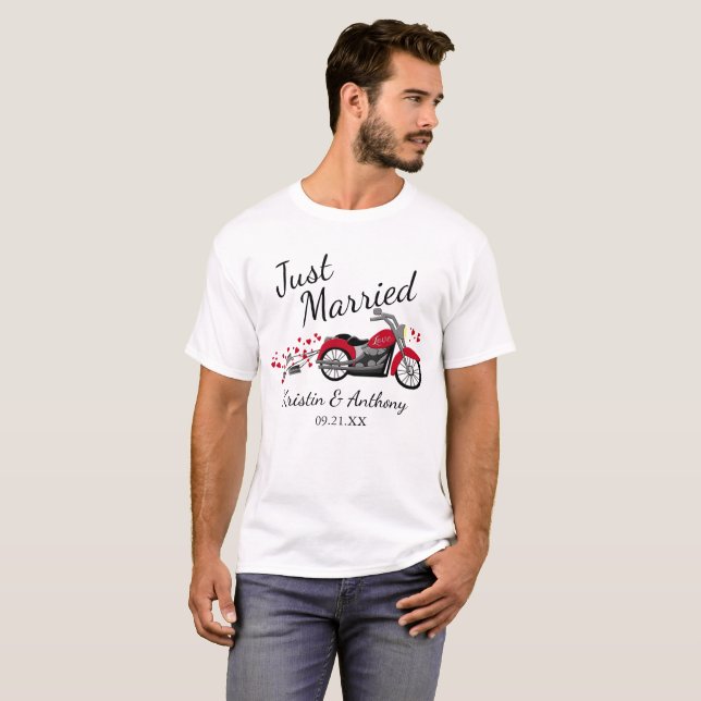 Motorcykel Ny gifta T-shirt (Hel framsida)