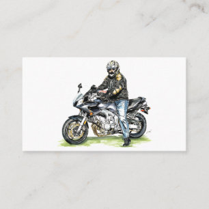 Motorcykel och förare visitkort