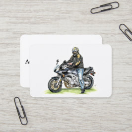 Motorcykel och förare visitkort