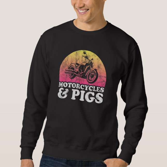 Motorcykel Och Gris Motorcyklar Och Grisar Lång Ärmad Tröja (Framsida)
