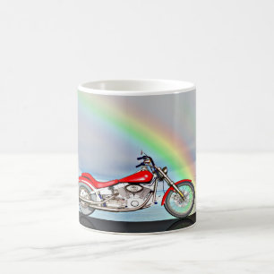 Motorcykel och regnbåge kaffemugg